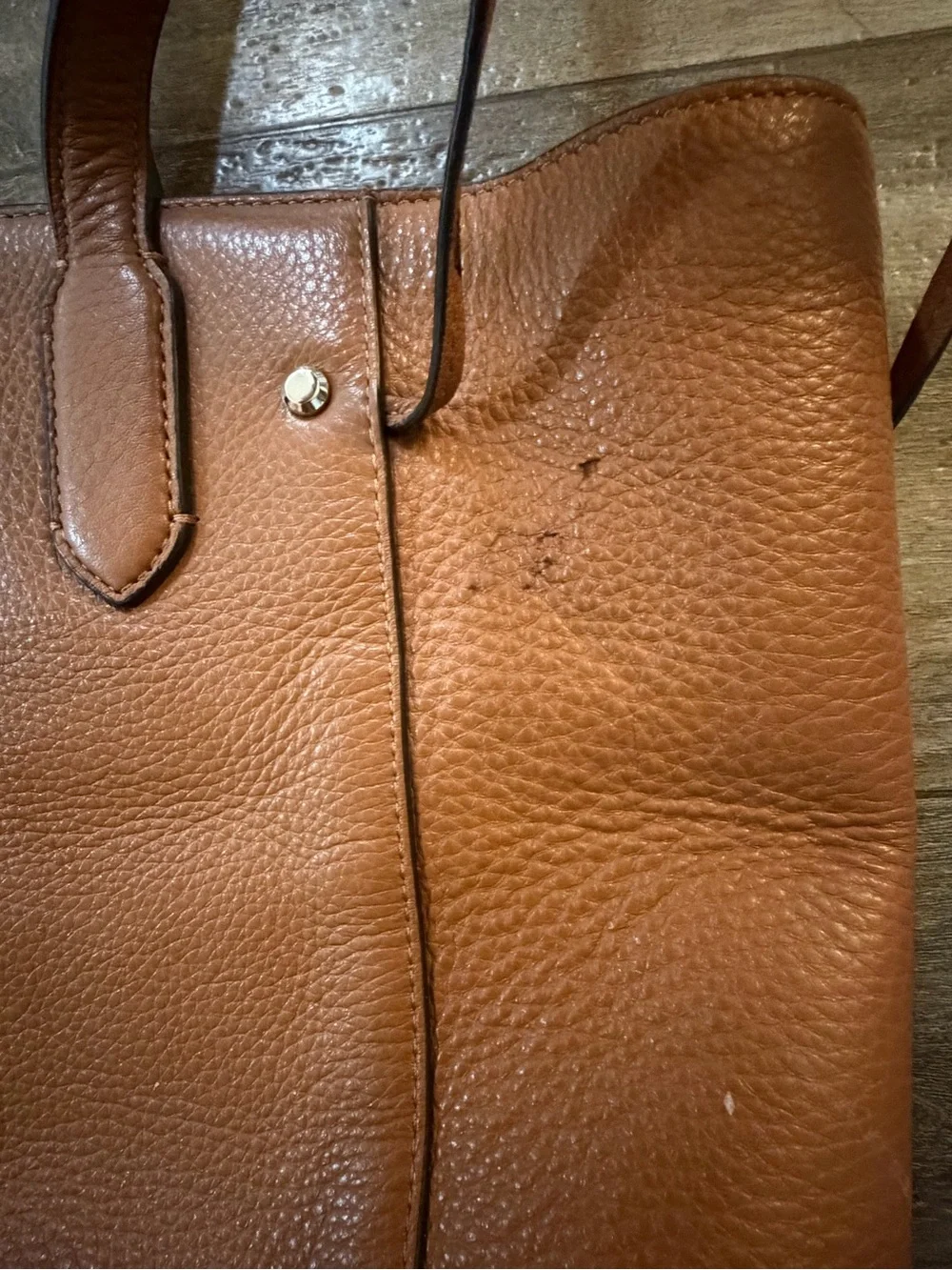 kate spade Cognac Pebbled Leather Tote